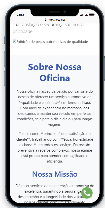 Detalhe de Landing Page para Pequenos Negócios